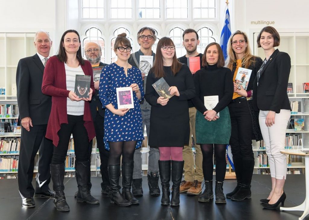 Prix de création littéraire de la Ville de Québec et du Salon international du livre de Québec 2019 / Lauréats : Sandra Dussault pour Le programme (Québec Amérique), Thomas O. St-Pierre pour Miley Cyrus et les malheureux du siècle (Atelier 10) et Christiane Vadnais pour Faunes (Éditions Alto) / Photo : Ville de Québec